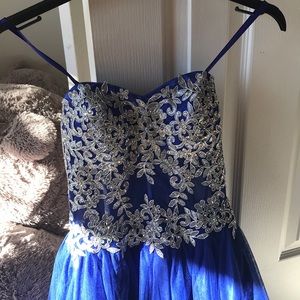 blue dress with mesh corset only worn once